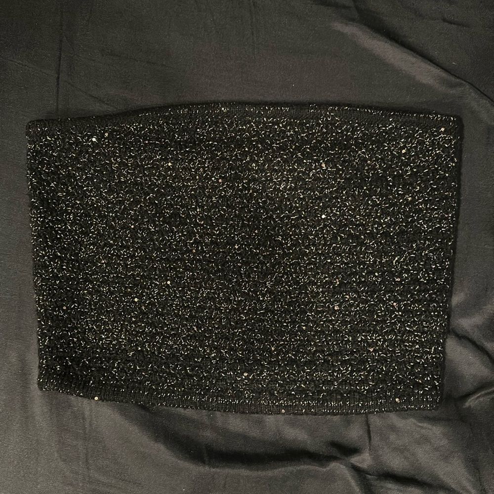 Express strapless sweater black and gold - size small